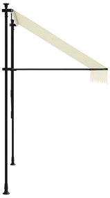 Toldo retrátil 200x150 cm tecido e aço cor creme