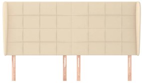 Cabeceira de cama c/ abas tecido 163x23x118/128 cm creme