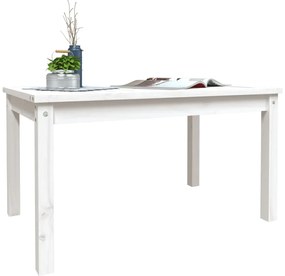 Mesa de jardim 82,5x50,5x45 cm madeira de pinho maciça branco
