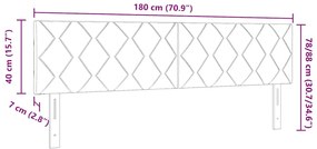 Cabeceira LED Design Blocos de Diamante Azul Escuro 180cm
