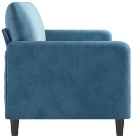 Sofá de 3 lugares 180 cm veludo azul