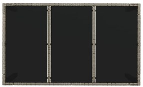 7 pcs conjunto de jantar p/ jardim c/ almofadões vime PE cinza