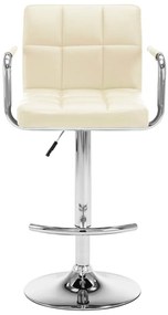 Bancos de bar 2 pcs couro artificial cor creme
