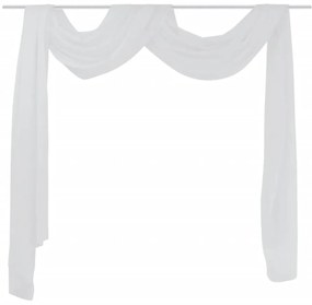 Cortina comprida em voile transparente 140 x 600 cm branco