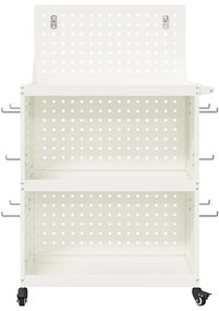Carro de Ferramentas Branco 65 x 35 x 111 cm Metal