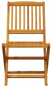 3 pcs conjunto de bistrô dobrável madeira de acácia maciça