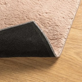 Tapete pelo curto macio e lavável HUARTE 100x200 cm rosa-pálido