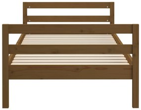 Estrutura de cama 90x200cm madeira de pinho maciça castanho mel