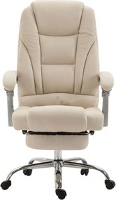 Cadeira de escritório Pacific Fabric com apoio para os pés Creme