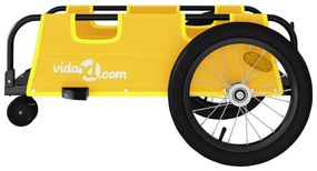 Reboque de bicicleta tecido oxford/ferro amarelo