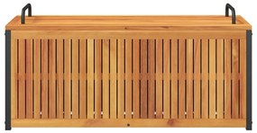 Caixa almofadões de exterior 110x45x42/53 cm acácia maciça/aço