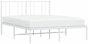 Estrutura de cama com cabeceira 140x190 cm metal branco