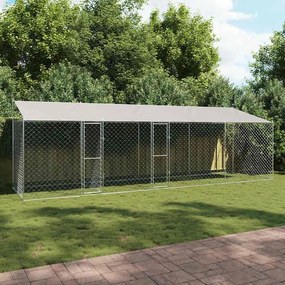Jaula para cão Prateado 800 x 200 x 256 cm Aço Galvanizado