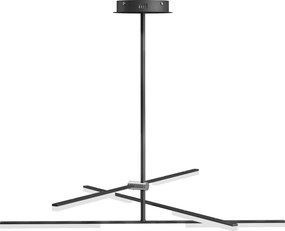 Candeeiro Suspenso Moderno Candeeiro de Teto LED com Ângulo de Luz Ajustável Tela de Acrílico Ø100x79 cm Preto