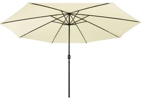 Guarda-sol de jardim com luzes LED 400 cm areia