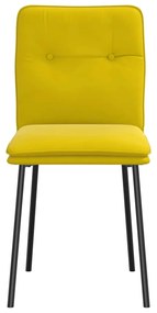 Cadeiras de jantar 2 pcs veludo amarelo