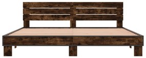 Estrutura de cama 200x200 cm derivados madeira/metal