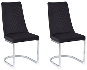 Conjunto de 2 cadeiras em veludo preto ALTOONA Beliani
