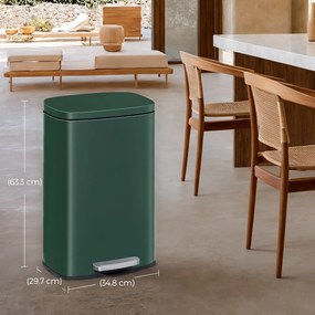 Caixote do lixo para cozinha 50 litros verde vintage
