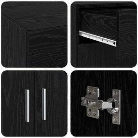 Armário de Armazenamento Carvalho Preto 80x42,5x93,5 cm Madeira engenh