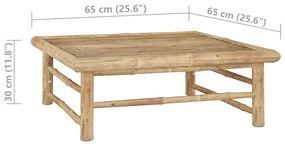 Mesa de jardim 65 x 65 x 30 cm bambu