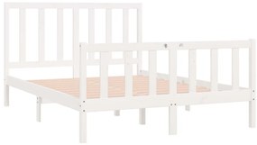 Estrutura cama pequena casal 120x190 cm pinho maciço branco