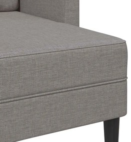 Sofá 2 lugares c/ Chaise em L 125cm tecido cinzento-acastanhado