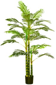 HOMCOM Planta Artificial Palmeira Areca Grande 190 cm com Vaso e 30 Fo