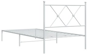 Estrutura de cama com cabeceira 90x190 cm metal branco