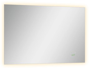 kleankin Espelho de Casa de Banho com Luz LED Espelho de Parede Anti-Embaciamento 90x60cm com Interruptor Tátil 3 Luzes Ajustáveis Função de Memória e Estrutura de Alumínio Suspensão Vertical ou Horizontal Prata