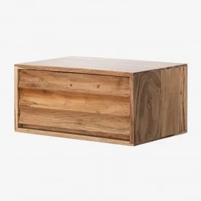 Mesa De Cabeceira Flutuante Em Madeira De Acácia Petter Castanho Acácia - Sklum