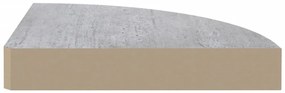 Prateleiras canto parede 2 pcs 35x35x3,8cm MDF cinzento cimento
