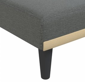 Sofá-cama em forma de L 275x140x70 cm tecido cinzento-escuro