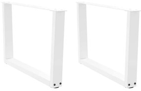 Mesa de jantar pernas 2pcs forma de V 70x(42-43,3)cm aço branco