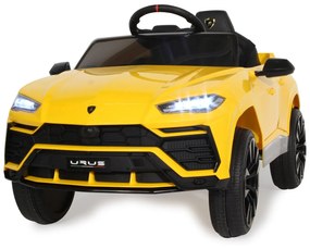 Carro elétrico infantil a bateria 12V Lamborghini Urus Controlo remoto 2,4GHz Amarelo