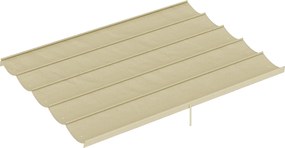 Outsunny Teto de Pérgola 3,5x2,6 m Teto de Substituição Retrátil para Estrutura de Pérgola de 4x3 m Tcom 10 Orifícios de Drenagem Bege | Aosom Portugal