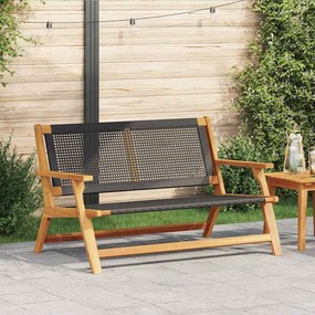vidaXL Banco de Jardim Preto 122x76x73,5 cm Madeira Sólida de Acácia