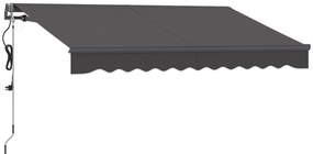 Outsunny Toldo Elétrico Retrátil com Controlo Remoto 296x250 cm Toldo de Exterior Enrolável com Manivela e Proteção UV30+ Cinza