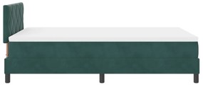 Cama Box com Colchão vidaXL Verde Escuro Pequeno Duplo Veludo