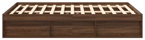 Estrutura de cama de casal 135x190 cm carvalho castanho