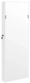 Móvel para joias de parede espelhado 37,5x10x106 cm branco