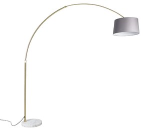 Lâmpada de arco latão mármore abajur cinza 45 cm - XXL Moderno