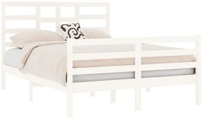 Estrutura cama pequena casal 120x190 cm pinho maciço branco