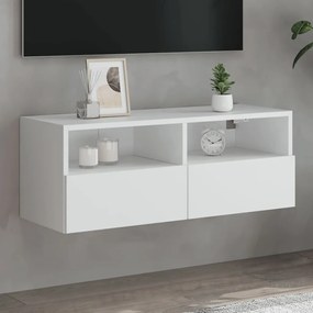 Móvel de parede p/ TV 80x30x30 cm derivados de madeira branco