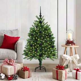 vidaXL Árvore de Natal com 150 LEDs com suporte Verde 120 cm PE