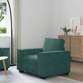 Poltrona 60 cm veludo verde-escuro