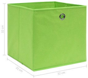 Caixas de arrumação 4 pcs 32x32x32 cm tecido verde