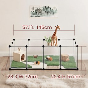 Parque animais de estimação Plástico com painéis no chão 125 x 63 x 42 cm Branco