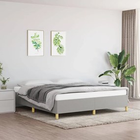 Estrutura de cama sem colchão 160x200 cm tecido cinzento-claro