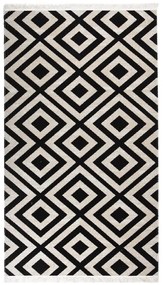 317068 vidaXL Tapete de exterior tecelagem lisa 115x170 cm preto e bege
